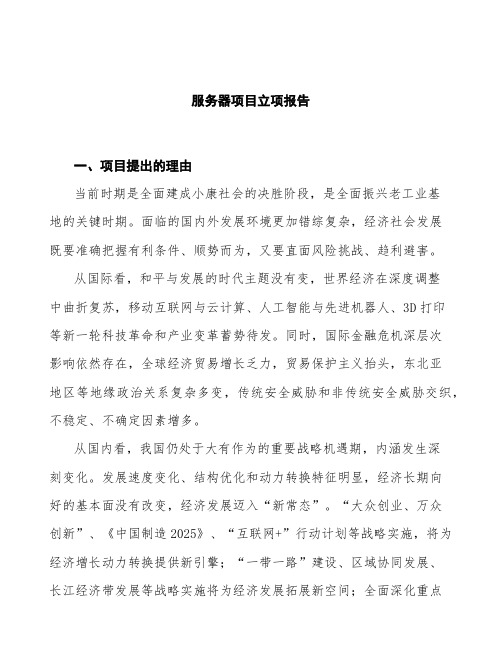 服务器项目立项报告