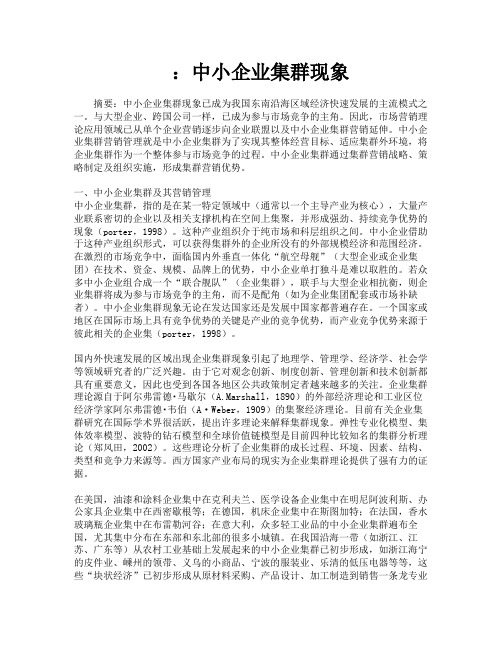 中小企业集群现象