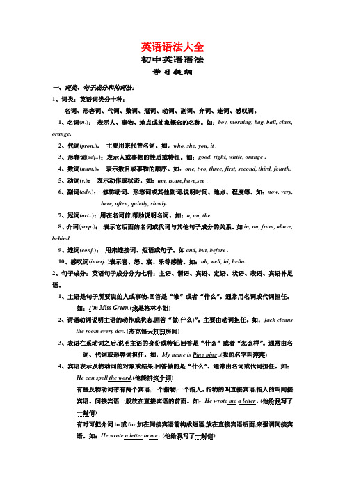 初中英语语法大全[知识点总结[免费专享]
