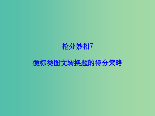 高考语文二轮复习 第一部分 抢分妙招7 徽标类图文转换题的得分策略课件