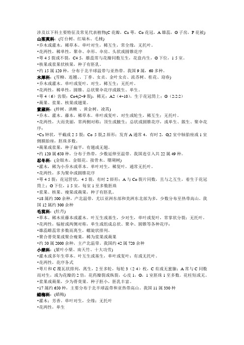 园林树木学 小科类