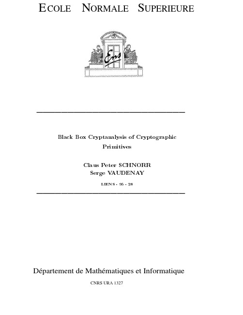 Cryptographic Primitives