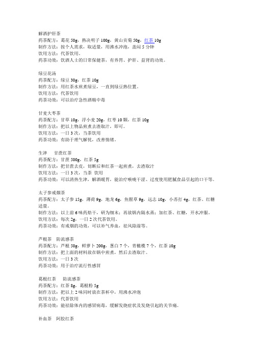 茶疗药用配方