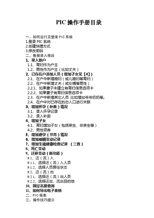 PIC系统简易操作手册
