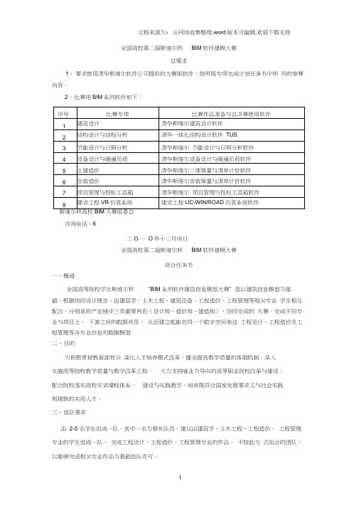 全国高校第二届斯维尔杯BIM软件建模大赛