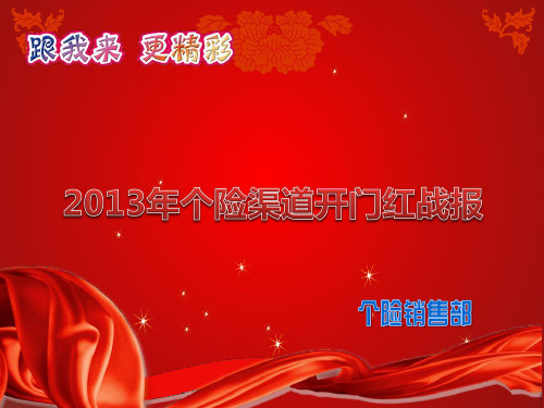 2013年保险公司开门红战报32页