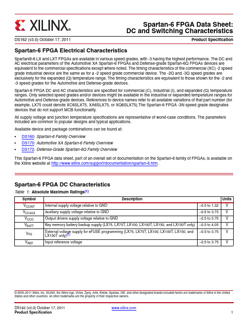 Spartan-6datasheetSpartan系列FPGA芯片