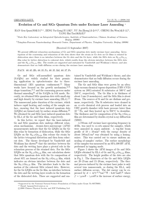 Evolution of Ge and SiGe Quantum Dots under Excimer Laser Annealing