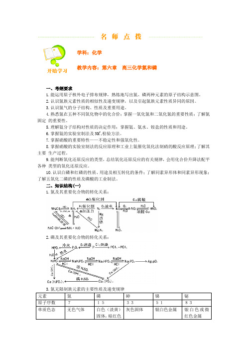 高三化学氮和磷