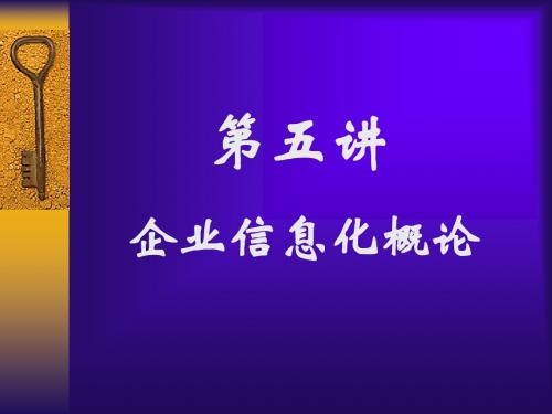 第五讲：企业信息化概论