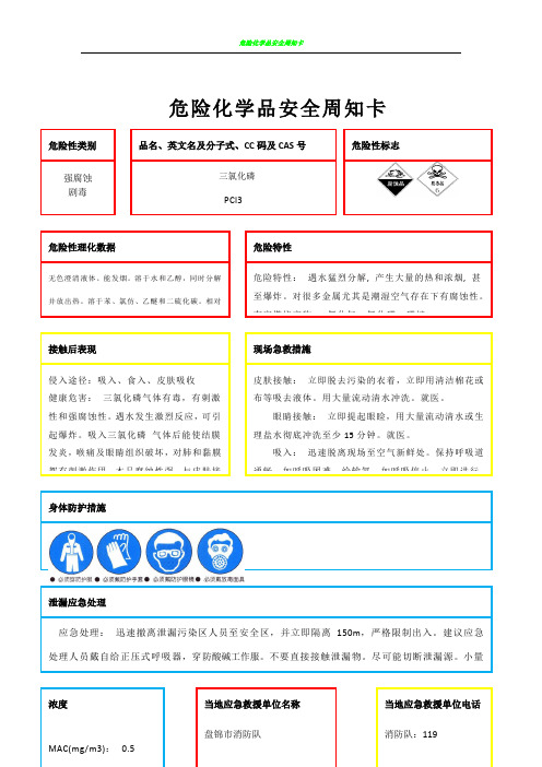 危险化学品安全周知卡2