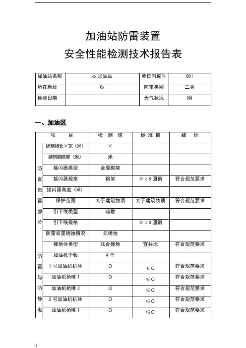 加油站防雷检测报告