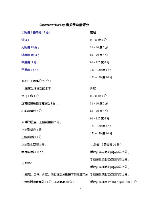 Constant-Murley肩关节功能评分 (1)