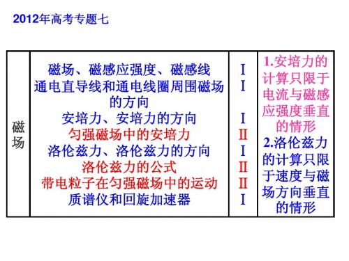 2013专题七磁场高三物理复习课件 人教版