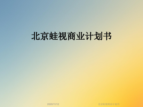 北京蛙视商业计划书