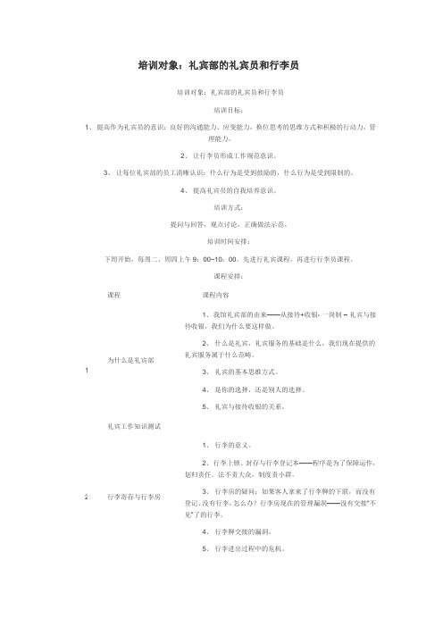 礼宾部的礼宾员和行李员