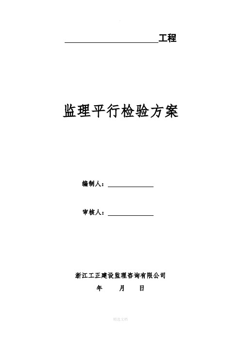 平行检测方案