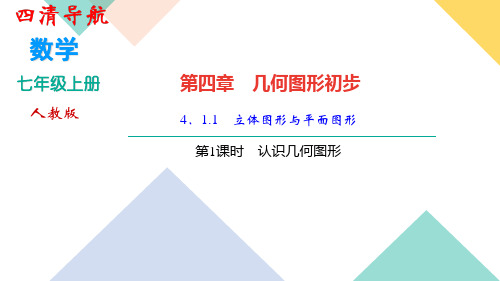 人教版七年级数学上册第四章 4.1.1 立体图形与平面图形第1课时 认识几何图形 作业练习题