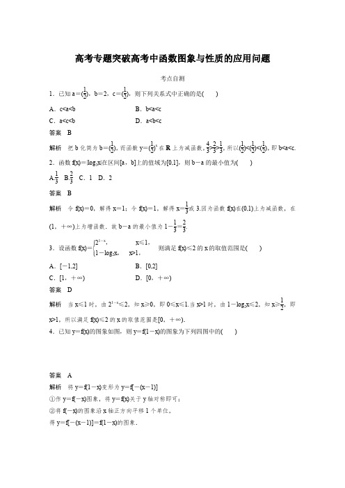 2016届《新步步高》一轮复习数学理科(浙江专用)高考专题突破高考中函数图象与性质的应用问题