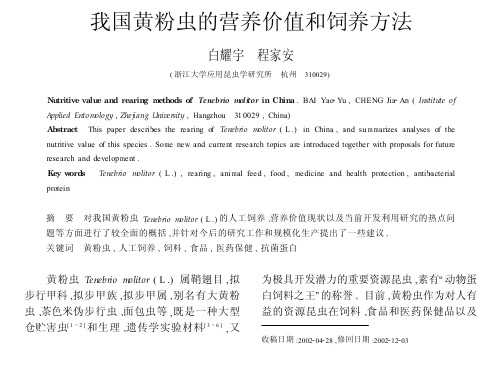 我国黄粉虫的营养价值和饲养方法