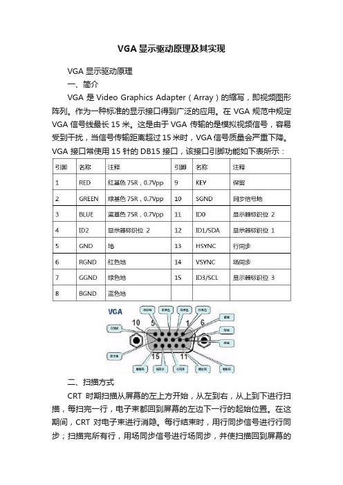 VGA显示驱动原理及其实现