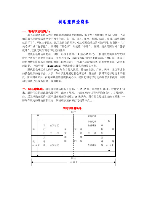 羽毛球理论资料