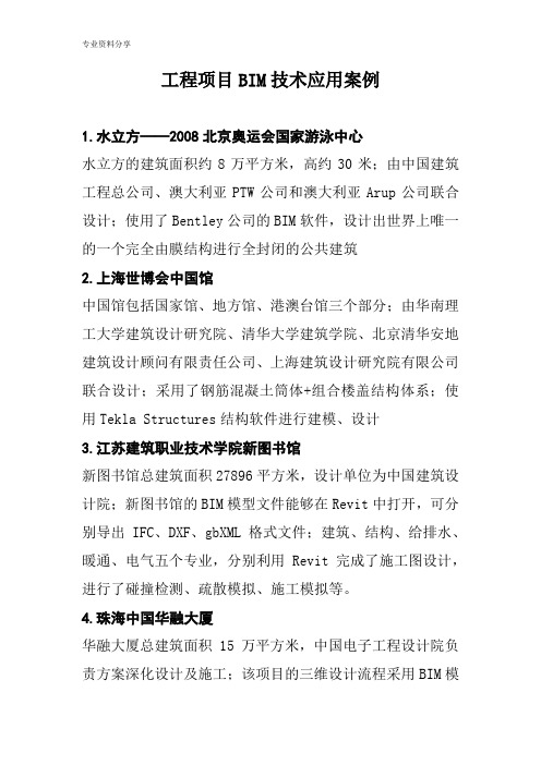 工程项目BIM技术应用案例