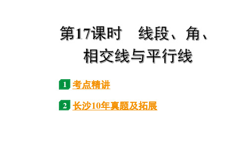 2024长沙中考数学一轮复习 第17课时  线段、角、相交线与平行线(课件)