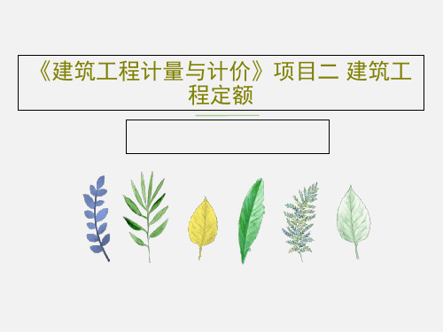 《建筑工程计量与计价》项目二 建筑工程定额41页PPT