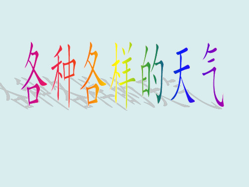 二年级科学各种各样的天气课件