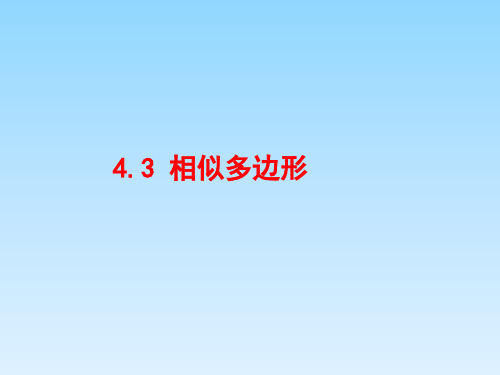 北师版九年级数学上册第四章教学课件：4.3相似多边形(共15张PPT)