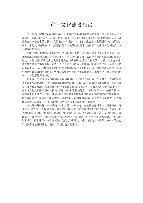 审计文化建设