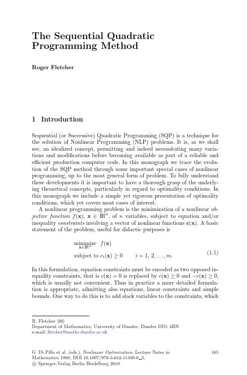 The Sequential Quadratic Programming Method