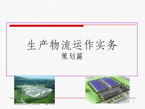 生产物流运作实务策划篇,项目二,任务1 认知生产物流计划层次体系_OK
