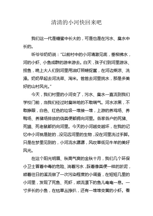 清清的小河快回来吧
