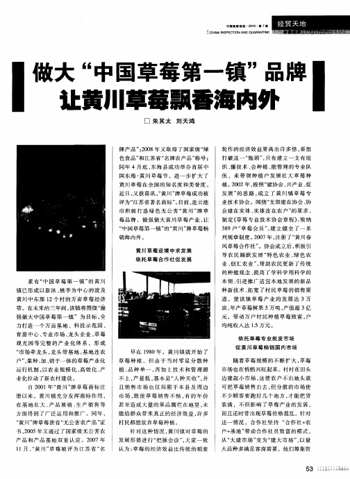 做大“中国草莓第一镇”品牌让黄川草莓飘香海内外