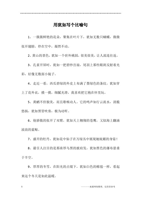用犹如写个比喻句