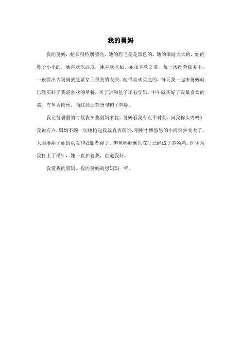 我的舅妈_小学四年级作文300字