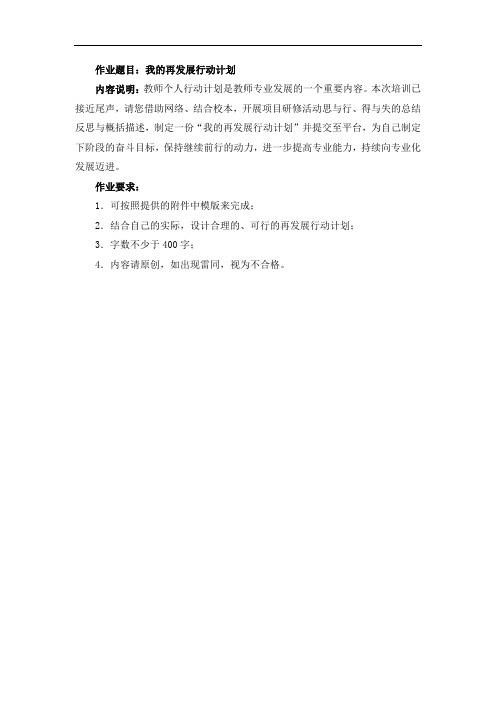 我的再发展行动计划