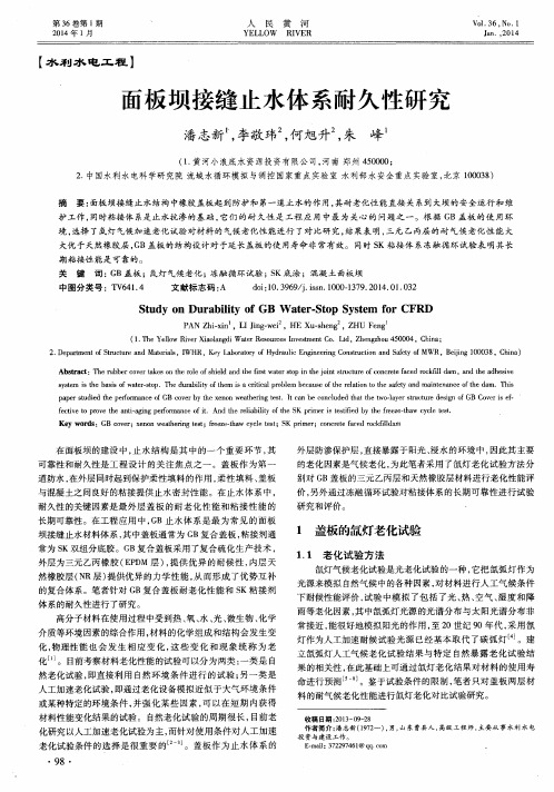 面板坝接缝止水体系耐久性研究