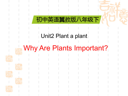 冀教版八年级下册英语《Why Are Plants Important_》Plant a Plant