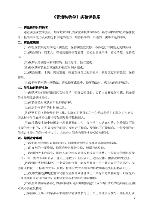 动物学实验教案(课堂讲解)