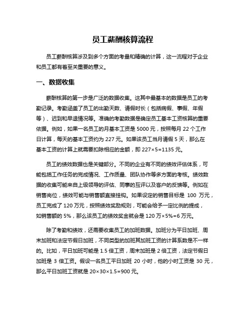 员工薪酬核算流程