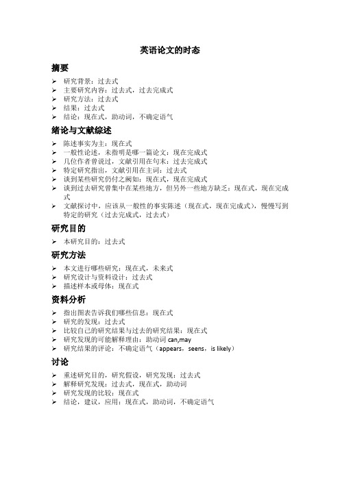 英语论文的时态