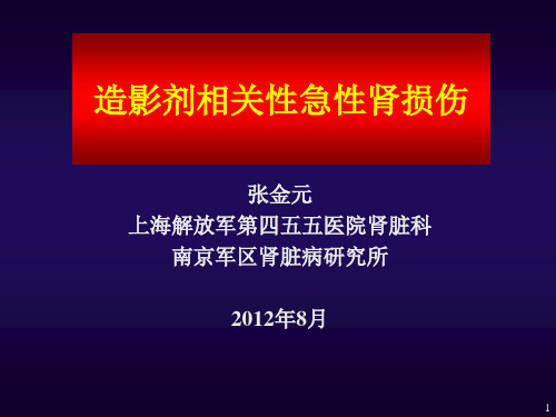 造影剂AKI的重视与预防