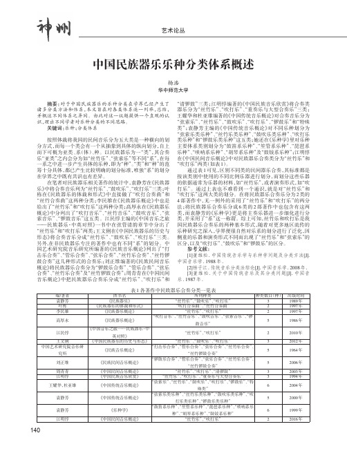 中国民族器乐乐种分类体系概述