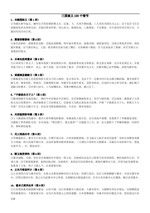 (高考名著阅读)三国演义100个经典情节