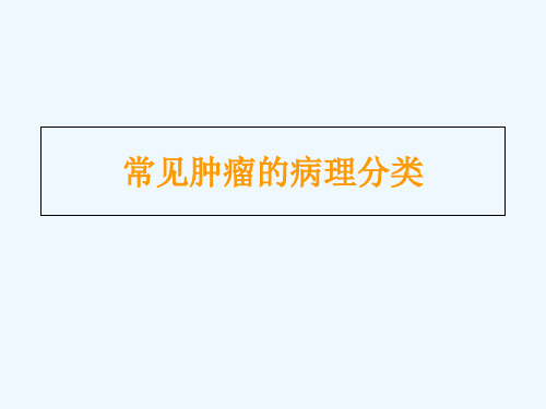 常见肿瘤的病理分类 PPT