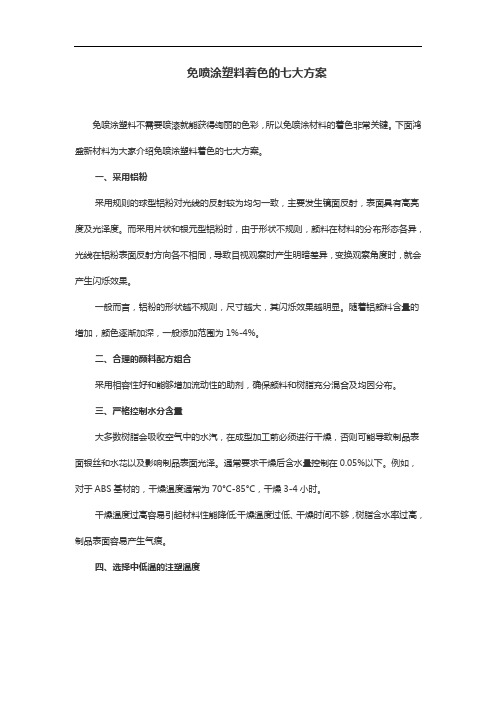 免喷涂塑料着色的七大方案