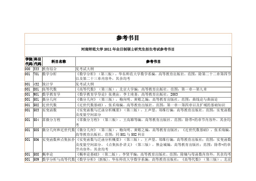 河师大参考书目
